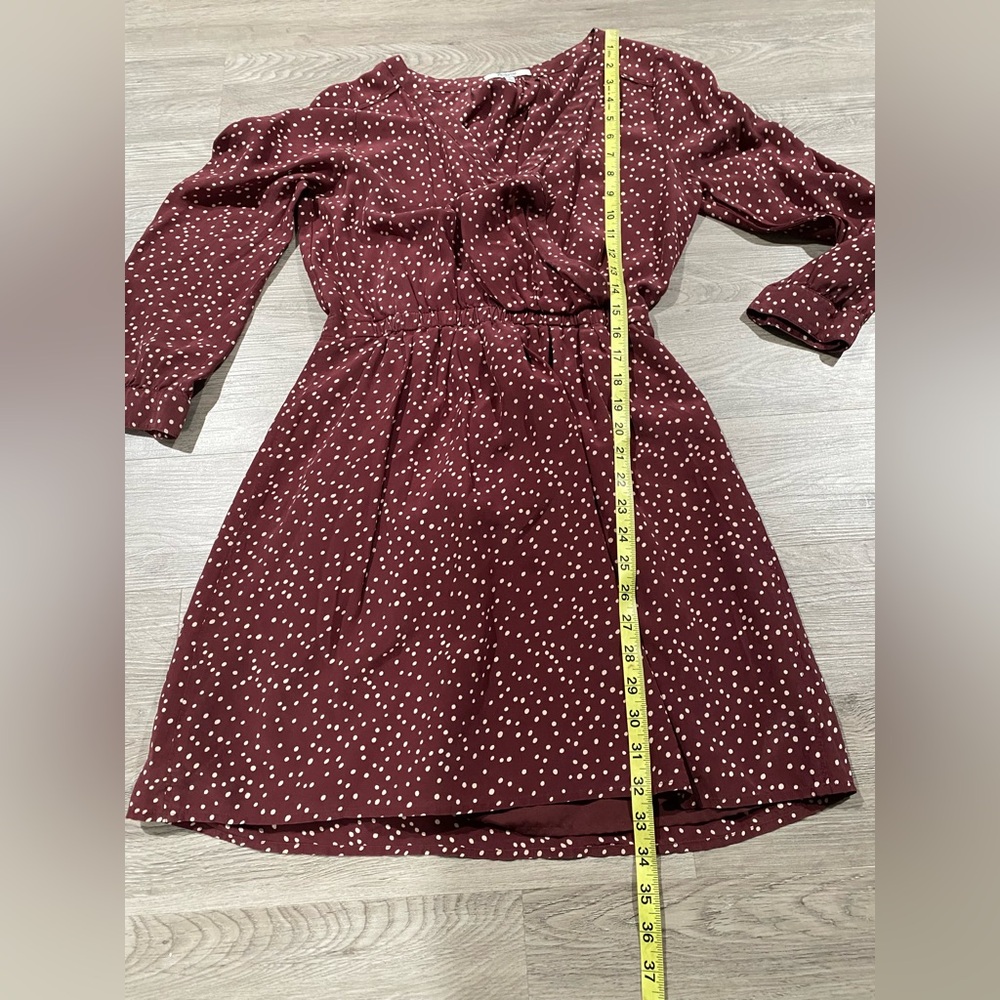 Madewell - women’s Kali 100% silk polka dots faux warp 3/4 sleeve mini dress 6 - Picture 9 of 9